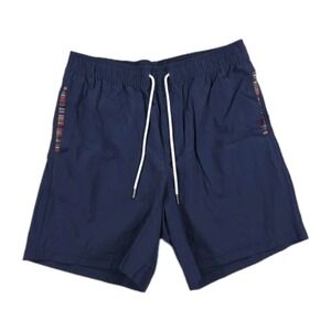 Wowie Shorts Mens Large Aztec Pocket Navy Blue  7"‎ Inseam Drawstring Chino